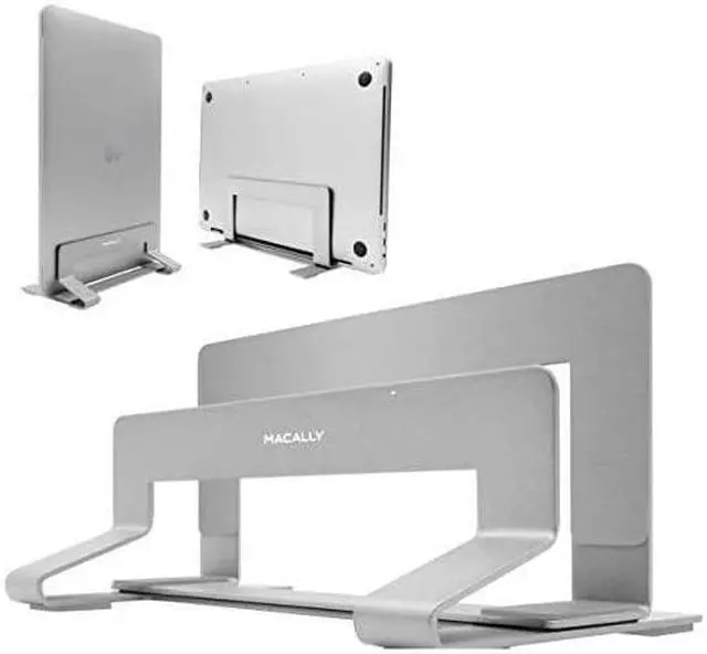 Main image of Vertical Laptop Stand for Desk Adjustable Laptop Holder for Universal Compatibility Saves Space Improves Device Airflow Use as MacBook Stand or Laptop Dock Weighted Steel Frame