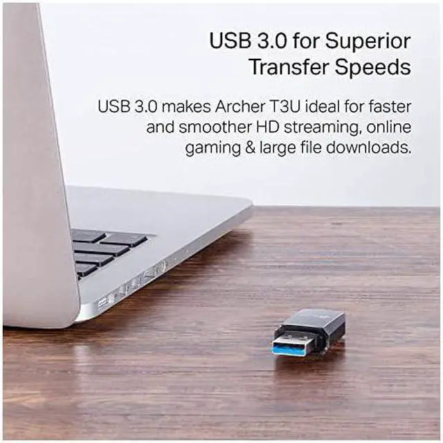 Alt view image 6 of 6 - AC1300 USB 3 0 Mini WiFi Adapter | 2 4G 5G Dual Band Wireless Network Adapter for PC Desktop | MU MIMO WiFi Dongle | Supports Windows 10 8 1 8 7 XP Mac OS X 10 9 10 14 Archer T3U