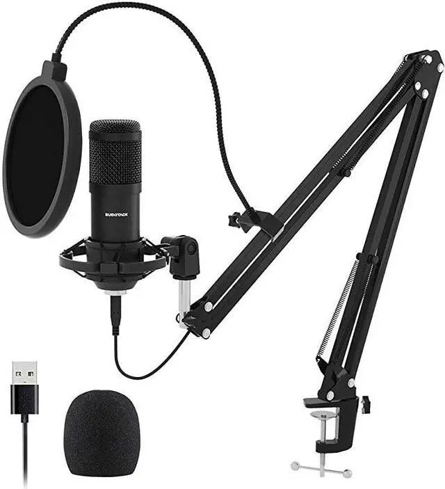 Main image of USB Streaming Podcast PC Microphone  professional 192KHZ24Bit Studio Cardioid Condenser Mic Kit with sound card Boom Arm Shock Mount Pop Filter for Skype YouTuber Karaoke Gaming Recording