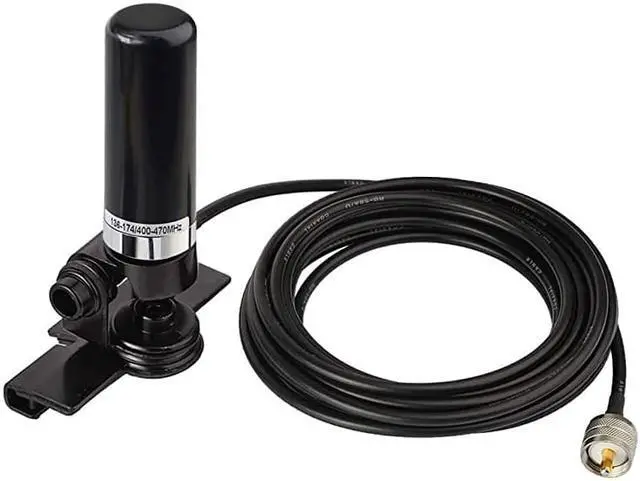 Alt view image 2 of 7 - Vehicle Ham Radio Mobile Radio Antenna VHF UHF 136174MHz 400470MHz Car Truck Amateur Radio Two Way Radio Low Profile Antenna with Lip Mount Fixed Bracket PL259 Male 5m 165 feet RG58 Cable