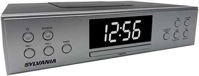 Alt view image 2 of 4 - SKCR Under Cabinet Clock Radio Music System with Bluetooth Streaming and FM Radio