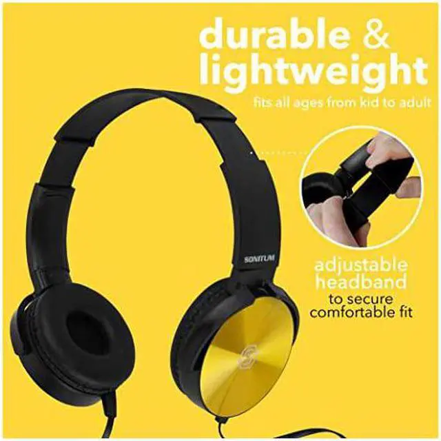 Alt view image 2 of 7 - HeadphonesBulk 10Pack Student On Ear Color Varieties Comfy Swivel Earphones for Library School Airplane Kidsfor Online Learning and TravelNoise Reducing HQ Stereo Sound 35mm Jack