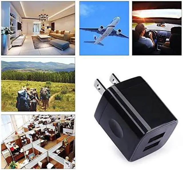Alt view image 7 of 7 - Phone Charger Box  5 Pack 21A Universal USB Wall Charger Plug Cube Power Adapter Replacement for iPhone iPad Samsung Galaxy S10S9Note 9 LG Pixel Moto Google HTC