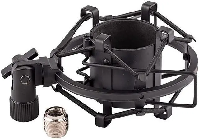 Alt view image 6 of 7 - Microphone Shock Mount, Mic Anti-Vibration Suspension Shock Mount Holder Clip for 44mm-49mm Diameter Condenser Mic
