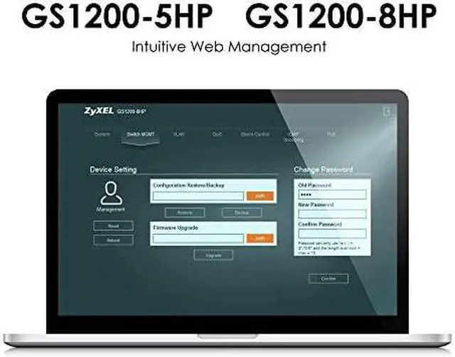 Alt view image 3 of 7 - 8Port Gigabit Ethernet Web Managed PoE Switch with 60 Watt Budget GS12008HP