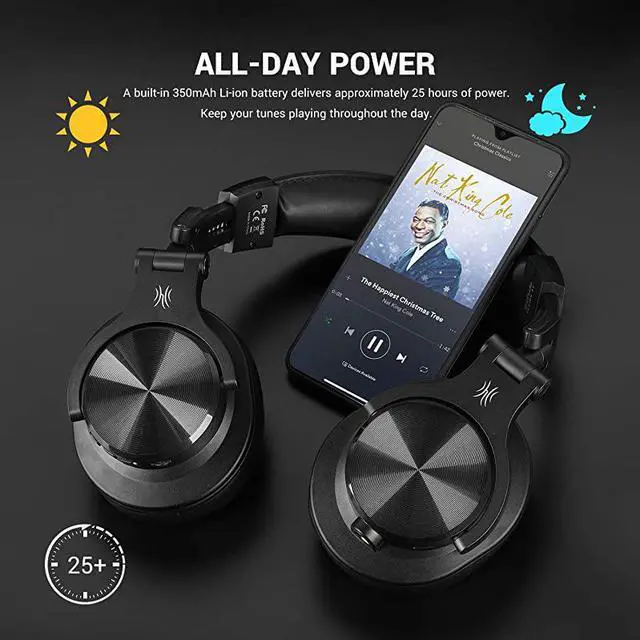Alt view image 5 of 7 - A70 Bluetooth Over Ear Headphones, Studio Headphones with Shareport, Foldable, Wired and Wireless Professional Monitor Recording Headphones for Guitar Amp Online PC Tablet Home Office Online