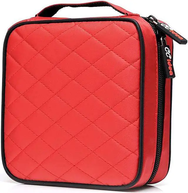Alt view image 5 of 7 - 40 Capacity CD/DVD Case Holder Portable Disc Wallet Storage Binder Nylon Cd Bag(Red) Specials