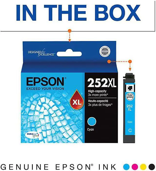 Alt view image 2 of 6 - T252 DURABrite Ultra Ink High Capacity Cyan Cartridge (T252XL220-S) for select  WorkForce Printers