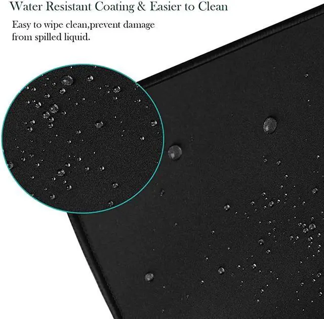 Alt view image 4 of 7 - Extended Gaming Mouse Pad with Stitched Edges 315X157In Durable NonSlip Natural Rubber Base Waterproof Computer Keyboard Pad Mat for Esports ProsGamerDesktopOfficeHomeBlack