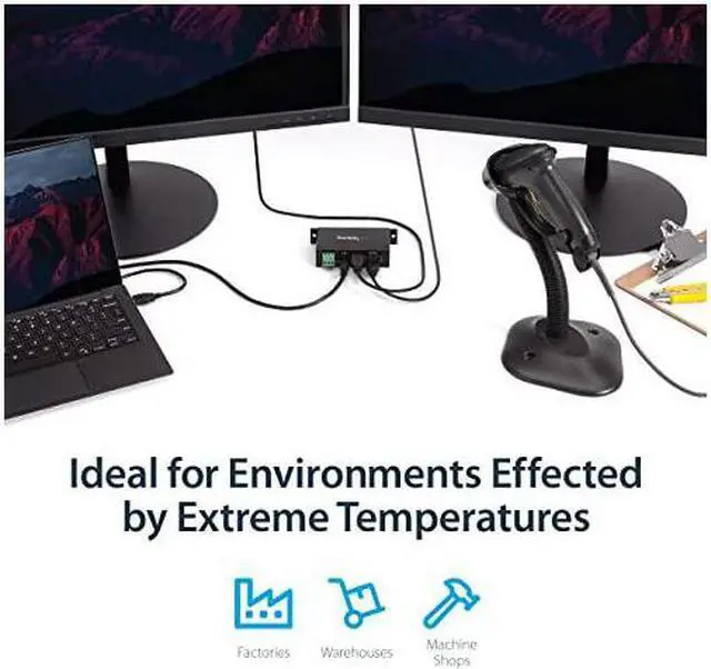 Alt view image 5 of 7 - com 4Port Industrial USB 20 Hub with ESD Protection Mountable Multiport Hub ST4200USBMBlack