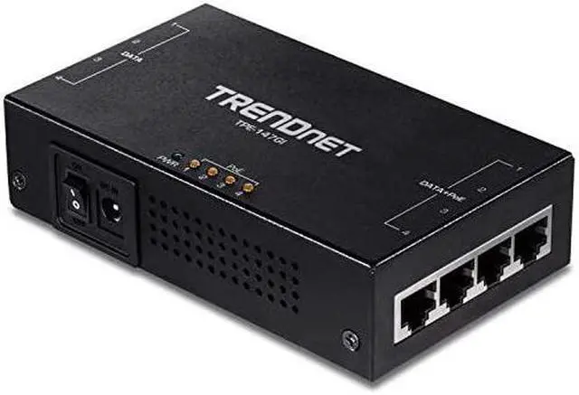 Alt view image 4 of 7 - 65W 4-Port Gigabit PoE+ Injector, TPE-147GI, 4 x Gigabit Ports(Data in), 4 x gigabit PoE Ports(Data + PoE Out), Multi-Port PoE+ Injector up to 100m(328 ft.), Add PoE+ Power to Non-PoE Switch