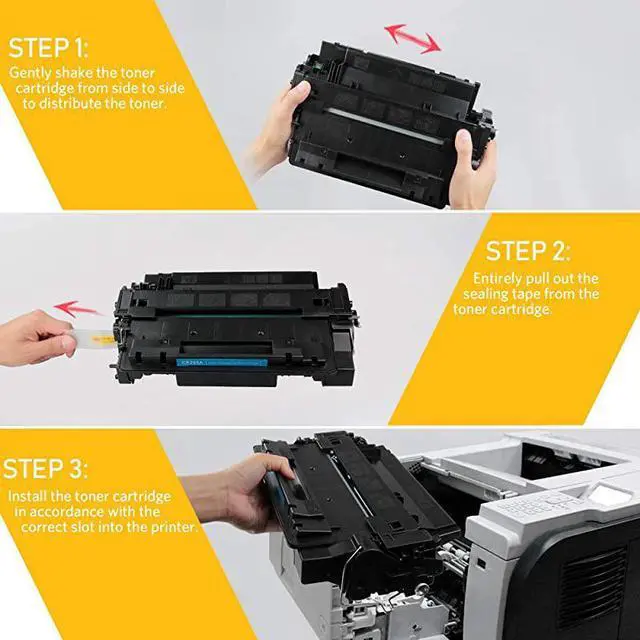 Alt view image 2 of 7 - 1PK Compatible Toner Cartridge Replacement for HP 55A CE255A Toner Black Ink for HP Laserjet P3015 P3015d P3015dn P3015n P3015x HP Enterprise 500 MFP M521dn M521dw M525c M525dn M525f Printer