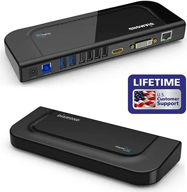 Main image of Ultra Dock Dual Video USB 3.0/2.0 Universal Docking Station with Gigabit Ethernet, HDMI and DVI Outputs Audio Input and output for Laptop, Ultrabook, Macbook, Windows 10, 8.1, 8, 7, XP,Mac OS and And