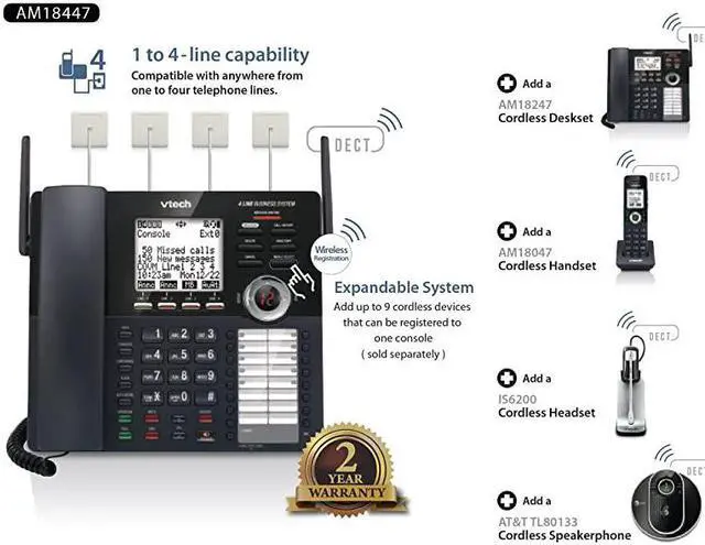 Alt view image 3 of 5 - AM18047  Accessory Handset for  AM18447 Small Business System
