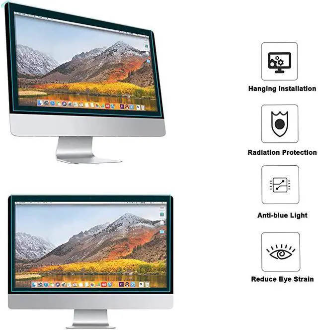 Alt view image 3 of 6 - 2022 inch Computer Blue Light Blocking Screen Protector AntiUV Eye Protection Filter Film for Diagonal 2021522 inch 169 Widescreen Desktop PC LED Monitor Panel1929 x 1248 inchL x W