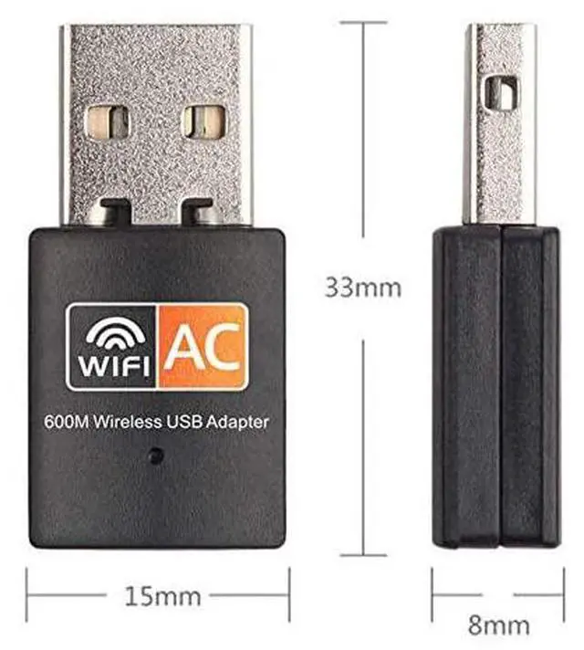 Alt view image 7 of 7 - USB WiFi Adapter 600mbps Dual Band 24G 5G Wireless Adapter Mini Wireless Network Card WiFi Dongle for LaptopDesktopPC Support Windows108817VistaXP2000 Mac OS X 1061013