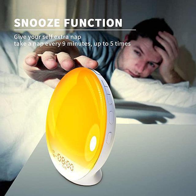Alt view image 3 of 7 - Sunrise Alarm Clock Wake up Light up Alarm Clock Sunrise  Wake up Light Alarm Clock for Bedroom Sunlight Alarm Clock Kids Smart Digital Clock Radio Gradual Light Color Changing Dawn Simulator
