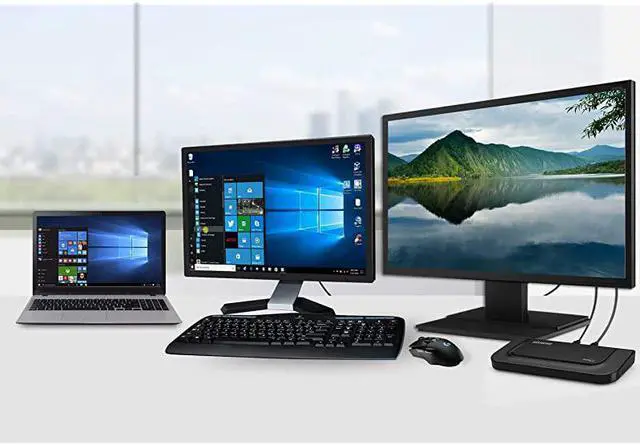Alt view image 2 of 7 - Ultra Dock Dual Video USB 3.0/2.0 Universal Docking Station with Gigabit Ethernet, HDMI and DVI Outputs Audio Input and output for Laptop, Ultrabook, Macbook, Windows 10, 8.1, 8, 7, XP,Mac OS and And