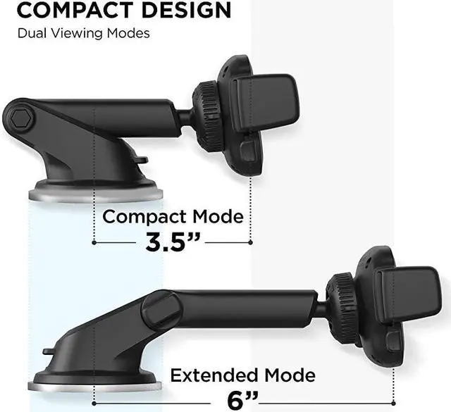 Alt view image 5 of 6 - Easy One Touch Mini Dash Windshield Car Mount Phone Holder || iPhone Xs Max R 8 Plus 7 Samsung Galaxy S10 E S9 S8 Plus Edge Note 9 Other Smartphones