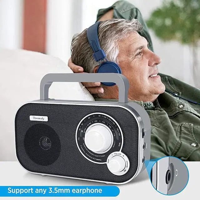 Alt view image 6 of 7 - Portable AM FM Radio with Great Reception Battery Operated Radio AC Outlet Powered Radios with Headphone Jack Handheld Transistor Radios Small Gifts for Seniors Emergency Indoor Outdoor