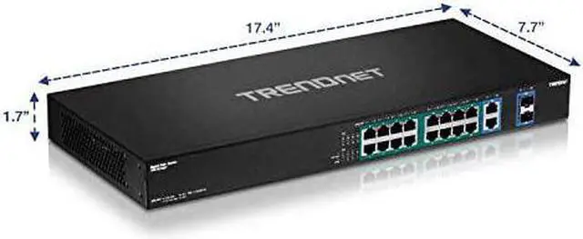 Alt view image 2 of 5 - 18-Port Gigabit High Power Poe+ Switch, 16 X Gigabit Poe+ Ports, 2 X Shared Gigabit Ports, 36Gbps Switching Capacity, 440W PoE Power Budget, TPE-TG182F