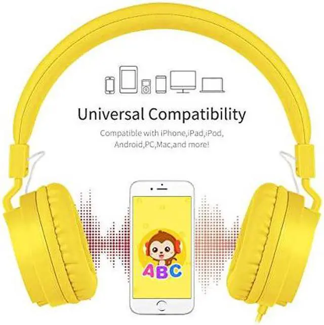 Alt view image 3 of 7 - Kids Headphones,  Lightweight Stereo Wired Children's Headsets for Kids Adults Adjustable Headband Toddler Headset for Smartphones Computer Pad Earphones