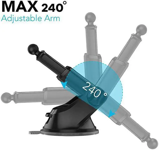 Alt view image 6 of 7 - Suction Cup Mount Part with Dashboard Pad Disc 172mm Ball Joint Suction Cup with Adhesive Mounting Disk for Phone Mount Phone Holder Magnetic Mount WindshieldGPS