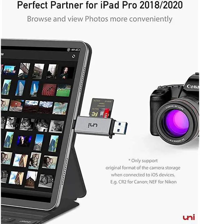 Alt view image 6 of 7 - SD Card Reader  USB C Memory Card Reader Adapter USB 30 Supports SDMicro SDSDHCSDXCMMC Compatible for MacBook Pro MacBook Air iPad Pro 2018 Galaxy S20 Huawei Mate 30 and More