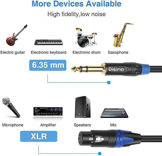 Alt view image 4 of 7 - Dual Female XLR to 14 inch635mm TRS Stereo Male Plug YSplitter Cable Unbalanced 2XLR Female to Quarter inch Adapter Patch Cord 66 Feet 2 Meters