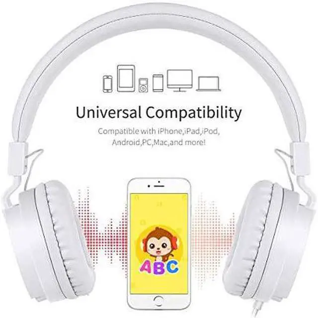Alt view image 3 of 7 - Kids Headphones,  Lightweight Stereo Wired Children's Headsets for Kids Adults Adjustable Headband Toddler Headset for Smartphones Computer Pad Earphones
