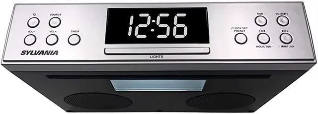 Main image of SKCR Under Cabinet Clock Radio Music System with Bluetooth Streaming and FM Radio