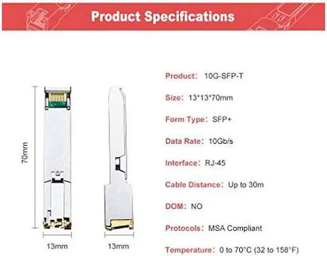 Alt view image 4 of 4 - SFP+ RJ45 Copper Transceiver BaseT Module for Cisco SFPTS Ubiquiti D Link Supermicro Netgear Mikrotik Cat6a7 30Meter