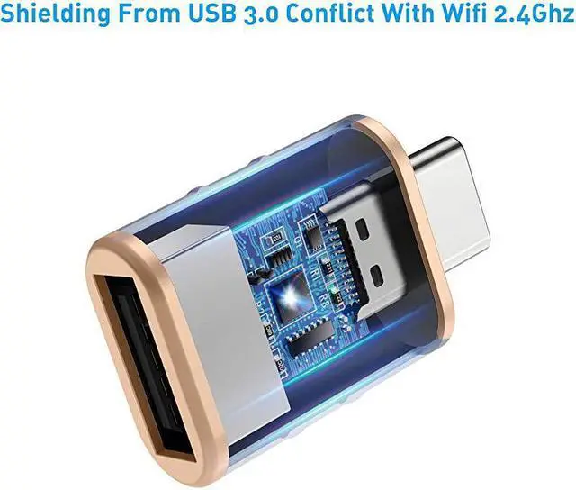 Alt view image 3 of 3 - USB C to USB Adapter 2 Pack Thunderbolt 3 to USB 30 Adapter Compatible with MacBook Pro 2019 and Before MacBook Air 20192018 Dell XPS ChromeBook and More Type C Devices Gold