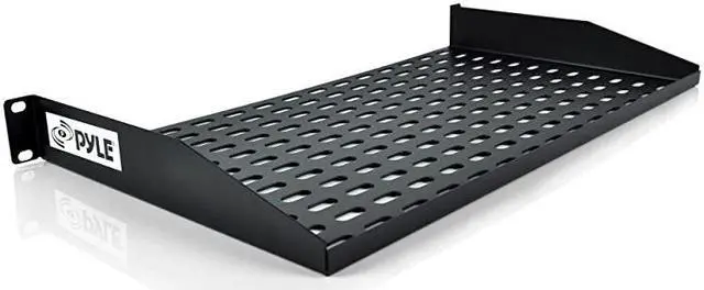 Main image of 19Inch 1U Server Rack Shelf Vented Shelves For Good Air Circulation Cantilever Mount Wall Mount Rack Universal Device Cabinet Shelf Computer Case Mounting Tray Black PLRSTN14U
