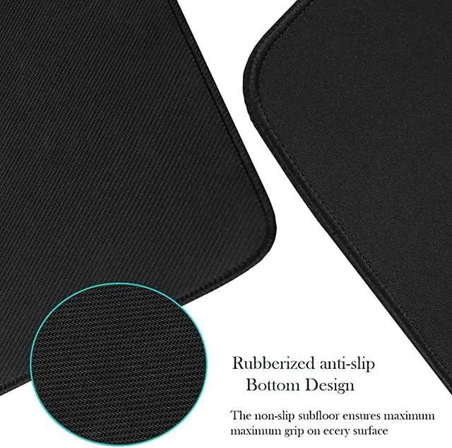 Alt view image 3 of 7 - Extended Gaming Mouse Pad with Stitched Edges 315X157In Durable NonSlip Natural Rubber Base Waterproof Computer Keyboard Pad Mat for Esports ProsGamerDesktopOfficeHomeBlack