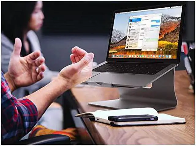 Alt view image 6 of 7 - Laptop Stand -  Aluminum Cooling Computer Stand: [Update Version] Stand, Holder for Apple MacBook Air, MacBook Pro, All Notebooks, Grey (Patented)