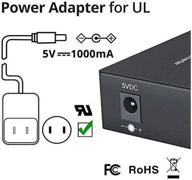 Alt view image 5 of 6 - Ethernet Media Converter Single Mode Dual SC Fiber 1000BaseLX to 101001000BaseTx up to 20km Pack of 2