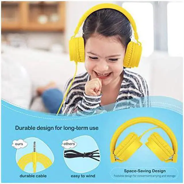 Alt view image 5 of 7 - Kids Headphones,  Lightweight Stereo Wired Children's Headsets for Kids Adults Adjustable Headband Toddler Headset for Smartphones Computer Pad Earphones