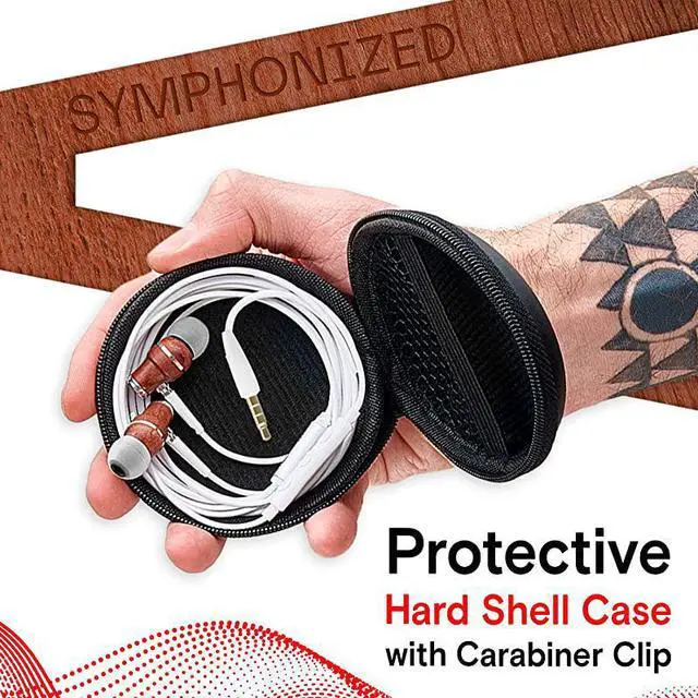 Alt view image 7 of 7 - NRG X Wood Earbuds Wired with Microphone Stereo in Ear Headphones for Computer Laptop Noise Isolating Earphones for Android Cell Phone with Booming Bass White