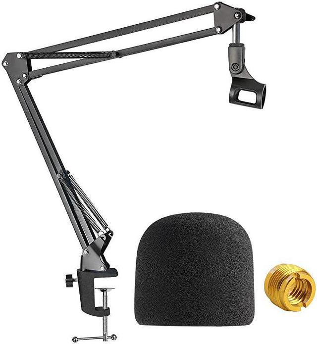 Blue Yeti Mic Boom Arm with Foam Windscreen Suspension Boom Scissor Arm  Stand with Pop Filter Cover for Blue Yeti Pro Microphone by 
