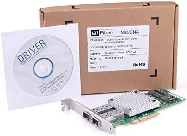 Alt view image 5 of 5 - Ethernet Network Adapter Card for Broadcom BCM57810S Controller Network Interface Card NIC PCI Express X8 Dual SFP+ Port Fiber Server Adapter