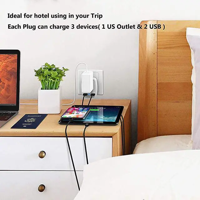 Alt view image 7 of 7 - European Travel Plug Adapter Kit TESSAN International Power Outlet Adaptor with 2 USB US to Universal of Europe EU Spain Germany France Italy Ireland UK England Scotland Type CType G