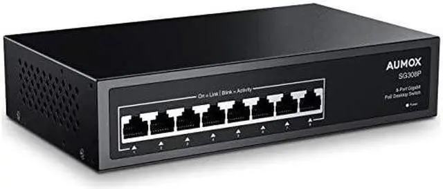 Main image of 8 Port Gigabit POE Switch 8 Port POE 120W Gigabit Ethernet Unmanaged Network Switch Plug and Play Sturdy Metal Housing Traffic Optimization SG308P