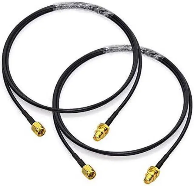 Main image of SMA Male to SMA Female Bulkhead Mount RG174 Antenna Extension Cable 3m 10 feet (2-Pack) Compatible with 4G LTE Router Gateway Modem Mobile Cellular Receiver