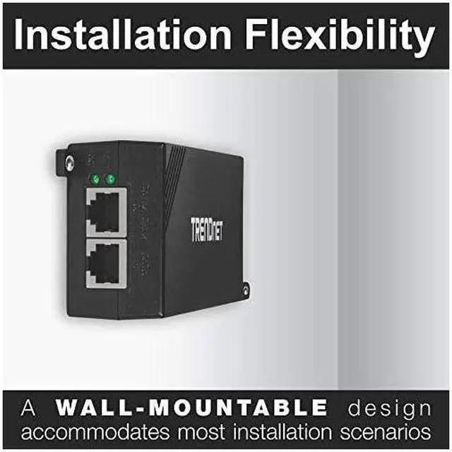 Alt view image 4 of 7 - Gigabit Power Over Ethernet Plus Injector TPE115GI Converts NonPoe Gigabit to Poe+ or PoE Gigabit Supplies PoE 154W or PoE+ 30W Power Network Distances Up to 100 M 328 ftBlack