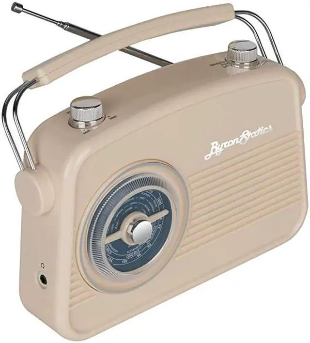 Alt view image 3 of 7 - Radio FM AM Portable Radios Vintage Stable Reception Easy Use Dual Power Operation Big Handle Large Knob AC Adaptor Metal Antenna Headset Jack for Home Car Office Good Gift Cream