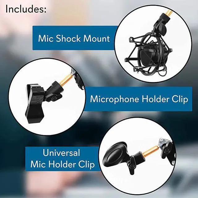 Alt view image 4 of 7 - Suspension Microphone Boom Stand Pro Desktop Scissor Mic Stand Spring Arm w Shock Mount Adjustable and Extendable Arm Angle and Tilt Positioning Universal Table Clamp Mount Style PMKSH04