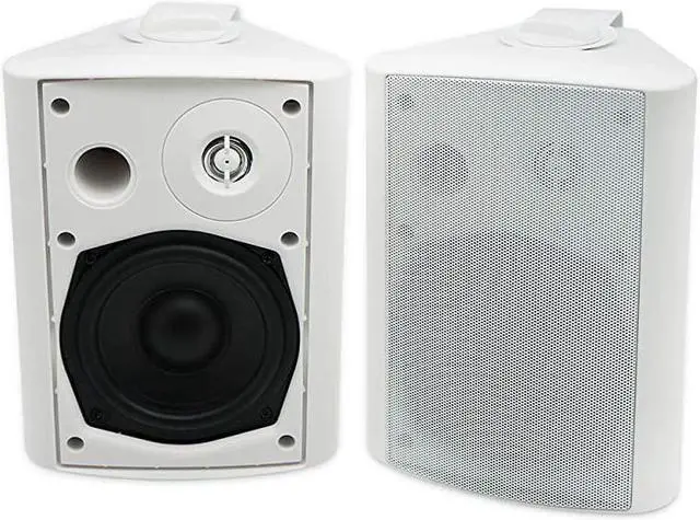 Main image of 5 25 Inches 200 Watts Indoor Outdoor Patio Bluetooth Speakers with Superior Stereo Dome Tweeter All Weather Wired Wall Mount System White
