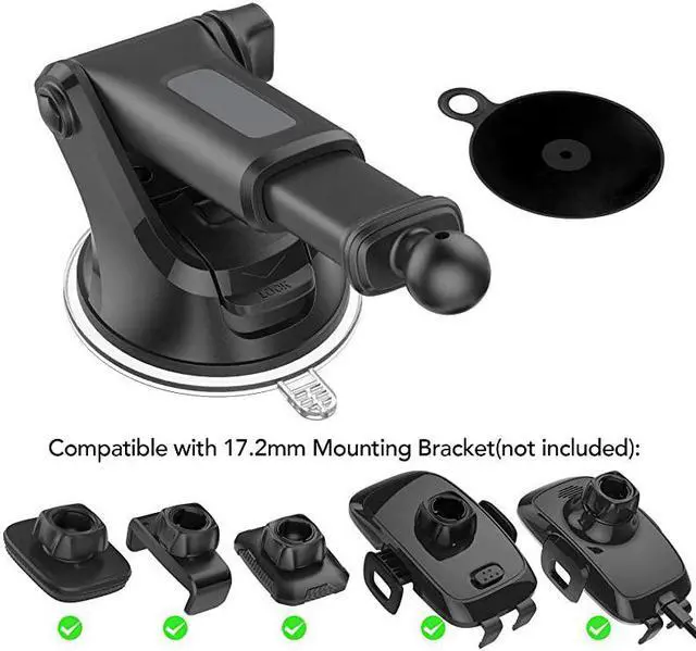 Alt view image 2 of 7 - Suction Cup Mount Part with Dashboard Pad Disc 172mm Ball Joint Suction Cup with Adhesive Mounting Disk for Phone Mount Phone Holder Magnetic Mount WindshieldGPS