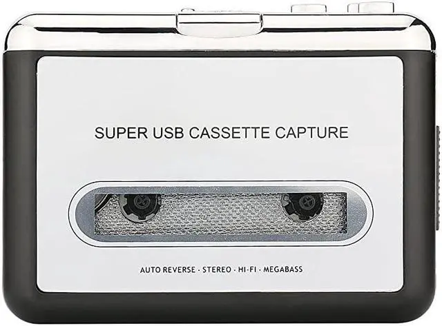 Alt view image 2 of 7 - Cassette Player Portable Tape Player Captures MP3 Audio Music via USB Compatible with Laptops and Personal Computers Convert Walkman Tape Cassettes to iPod Format Silver